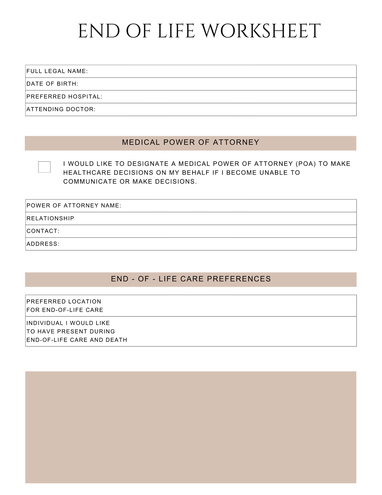 Peace of Mind Planner