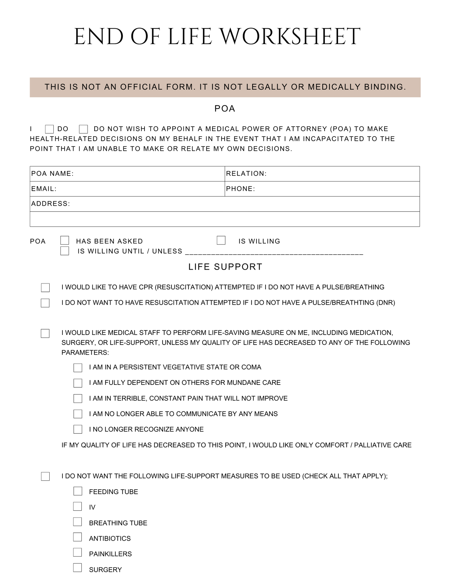 Peace of Mind Planner