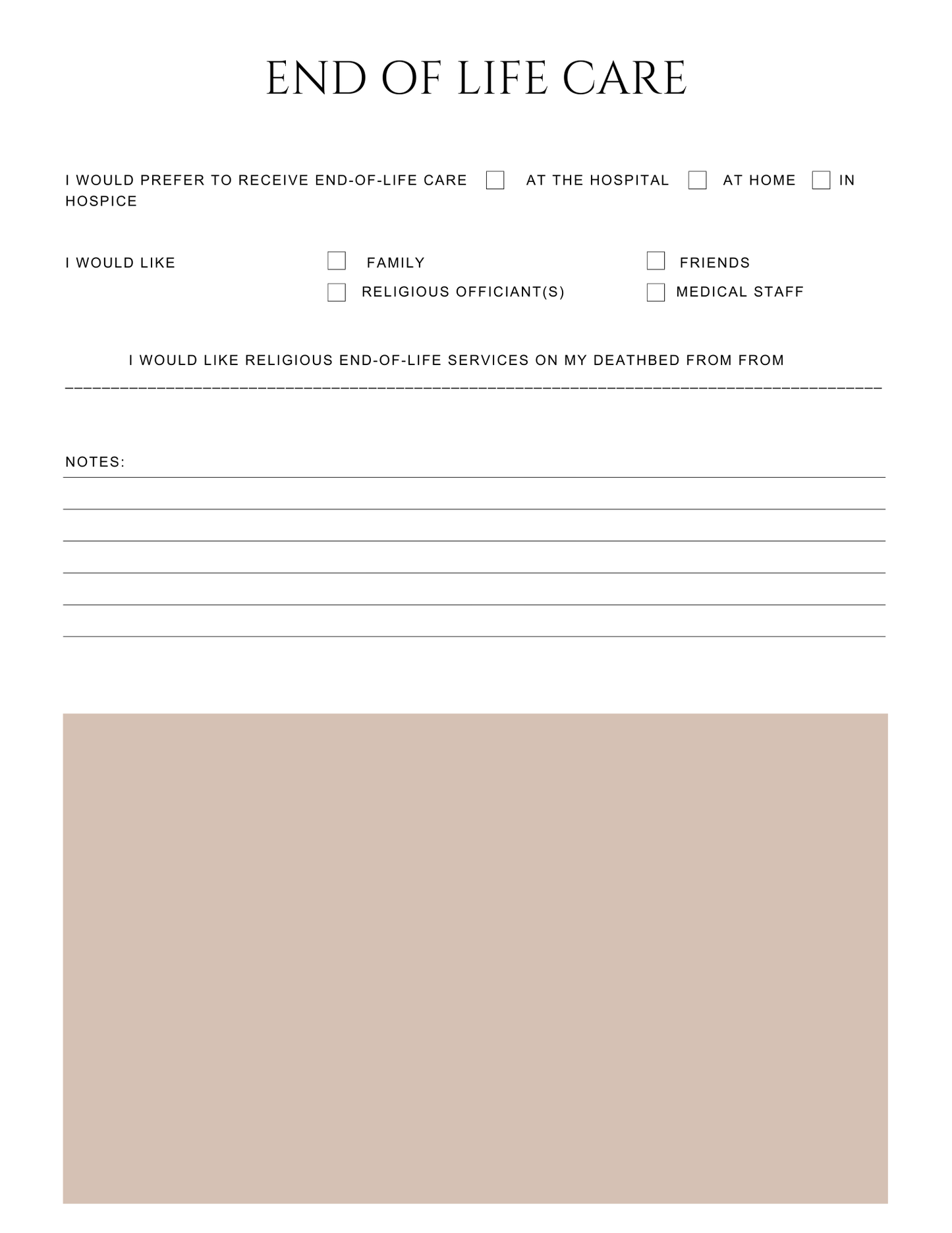 Peace of Mind Planner