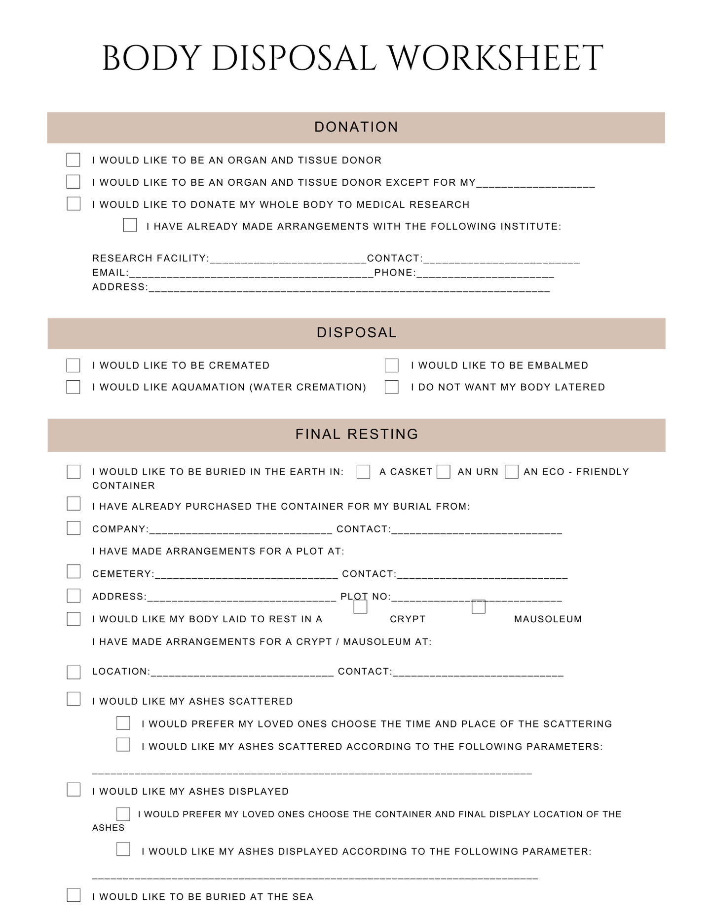Peace of Mind Planner