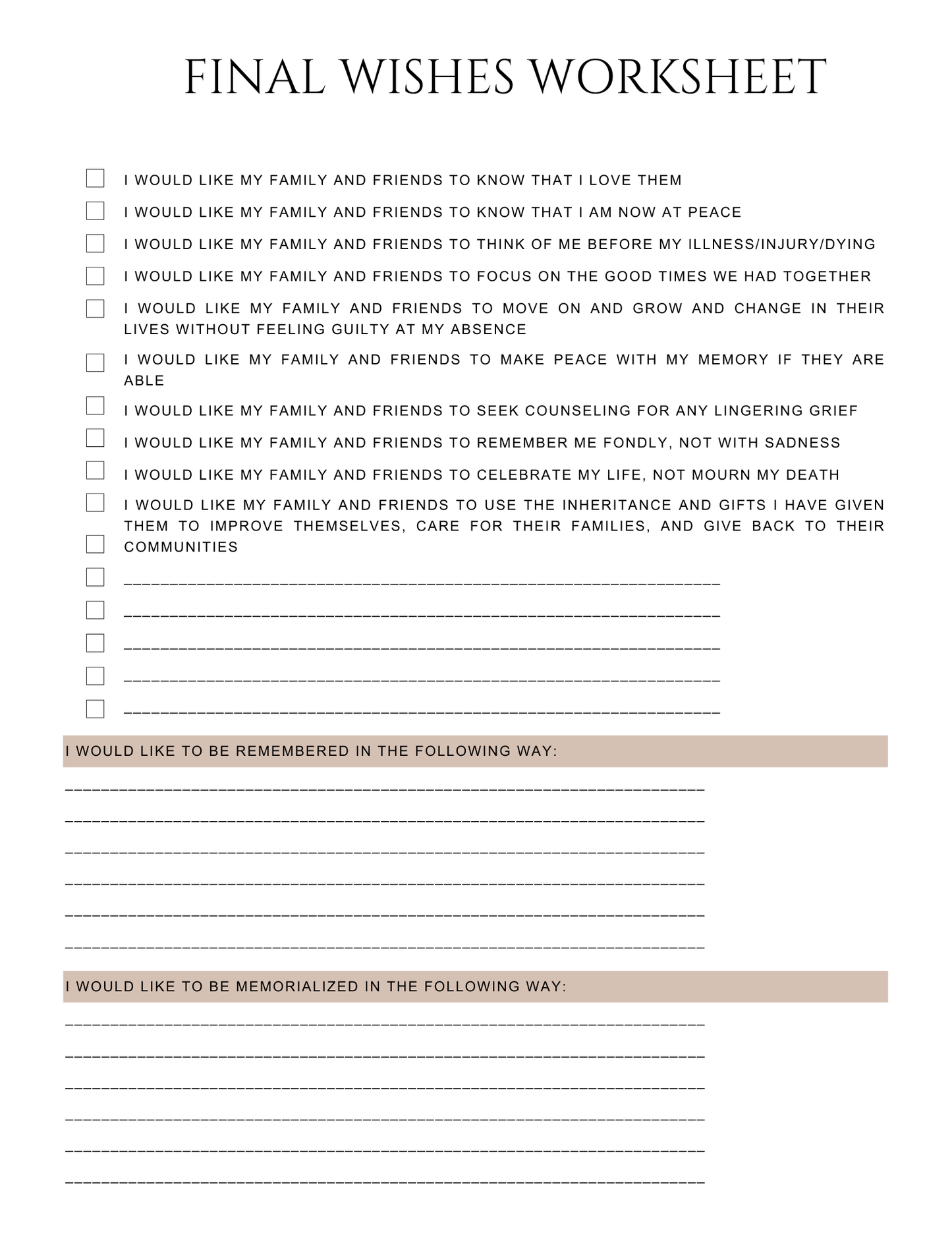Peace of Mind Planner