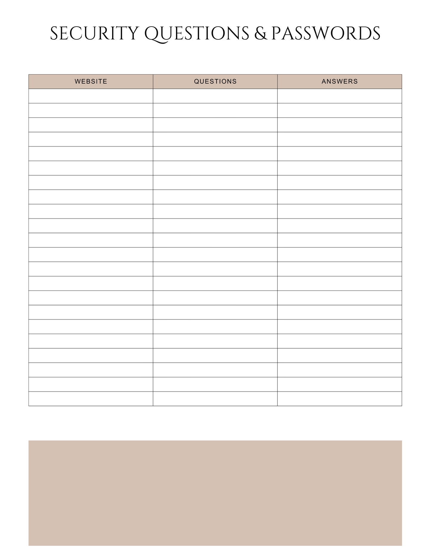 Peace of Mind Planner
