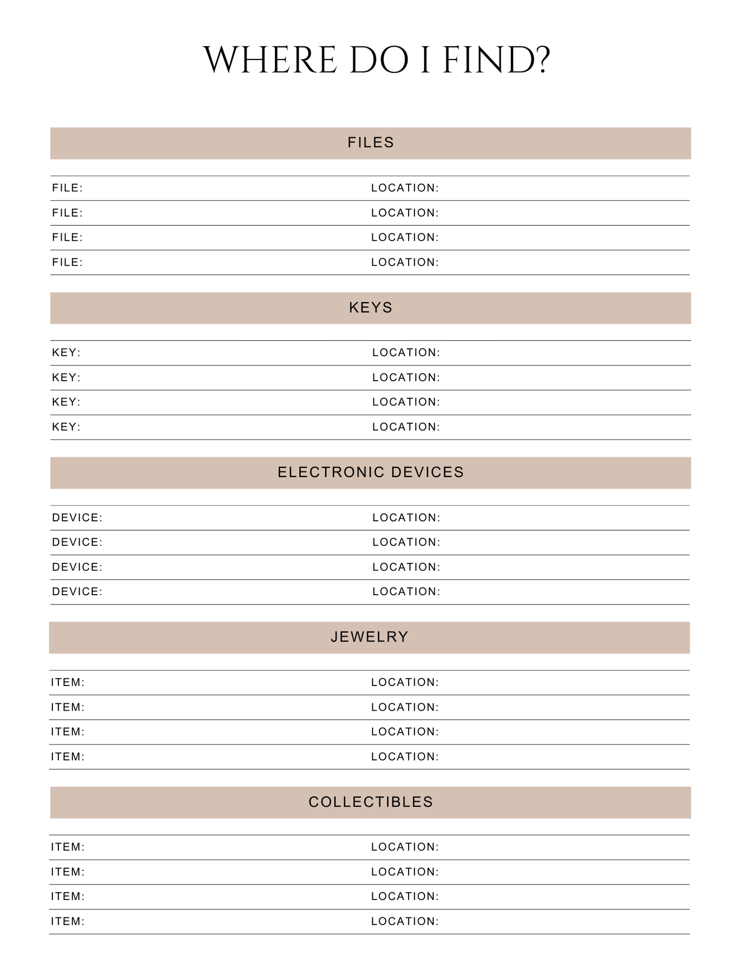Peace of Mind Planner