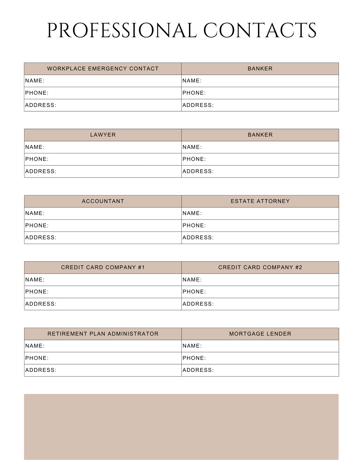 Peace of Mind Planner