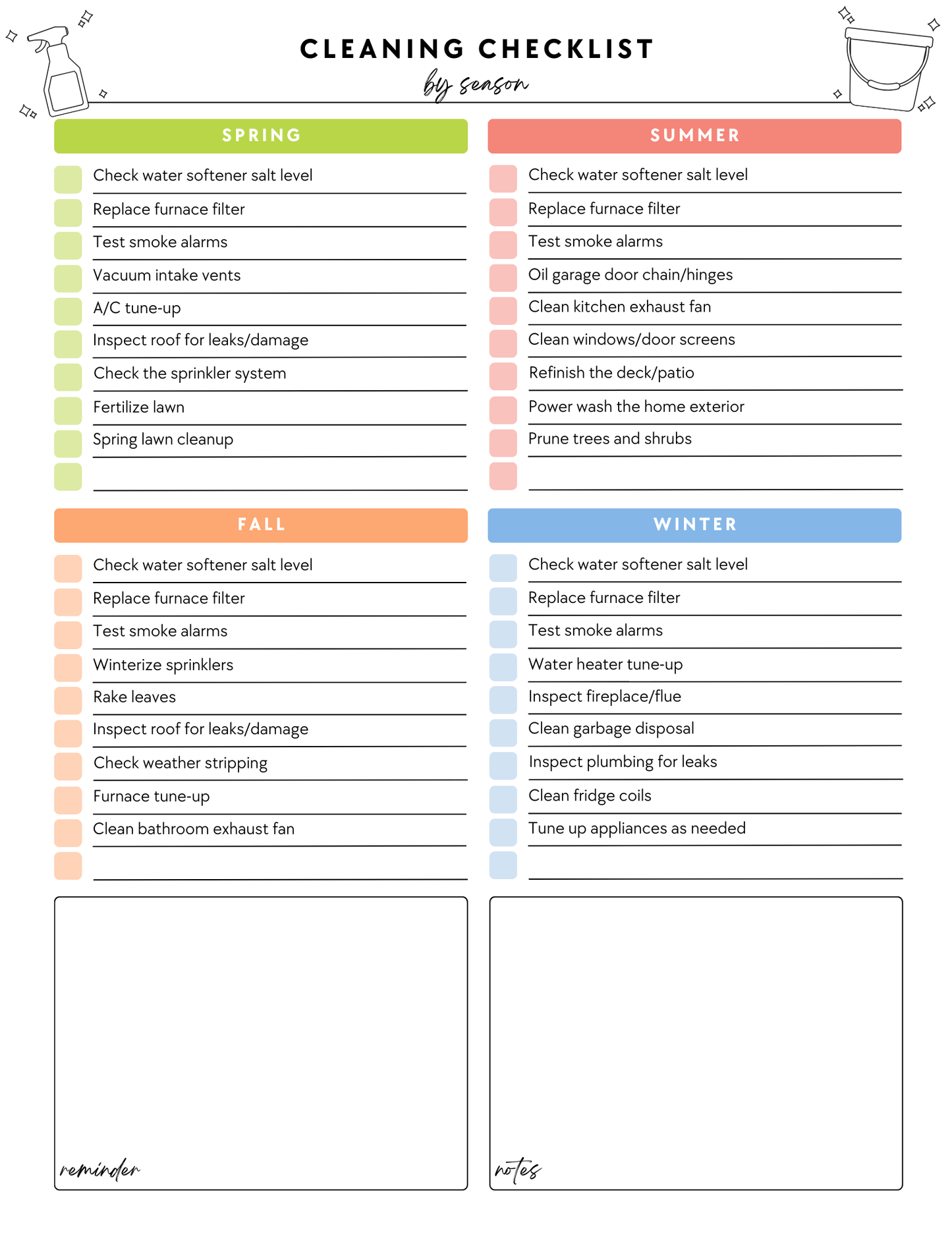 ADHD Cleaning Planner - Prefilled