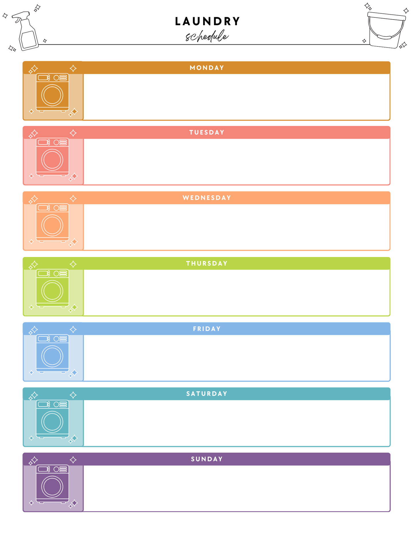 ADHD Cleaning Planner - Non-Prefilled