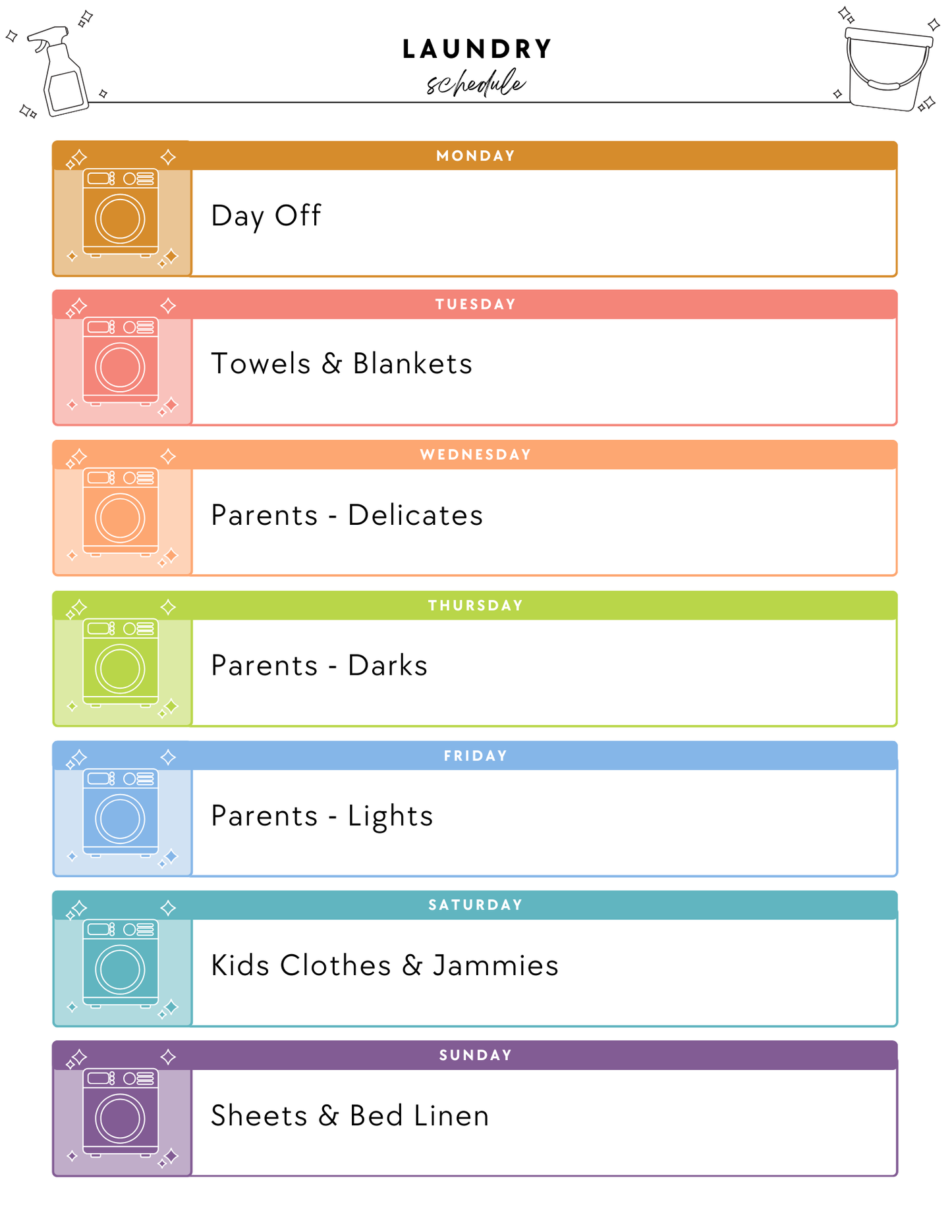 ADHD Cleaning Planner - Prefilled