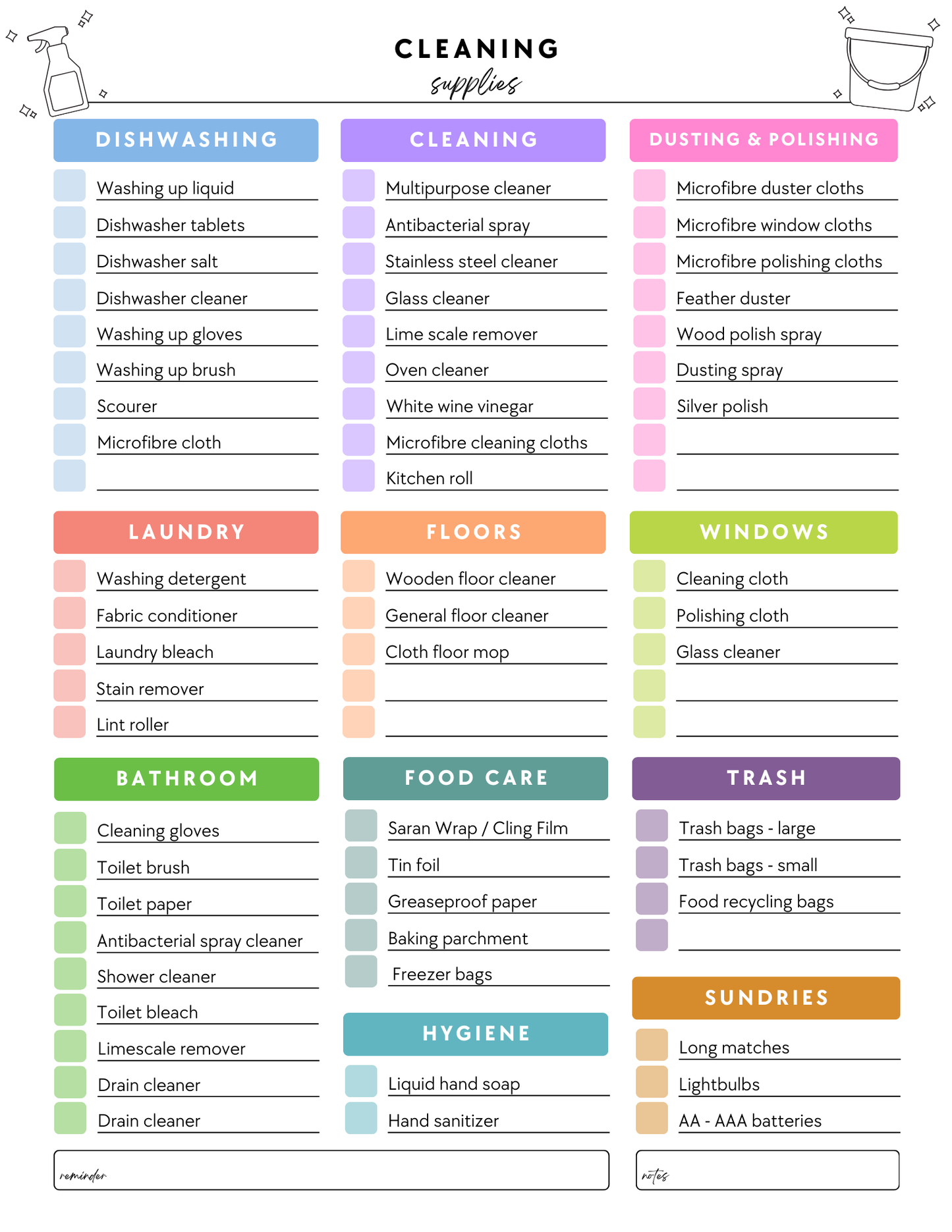 ADHD Cleaning Planner - Prefilled