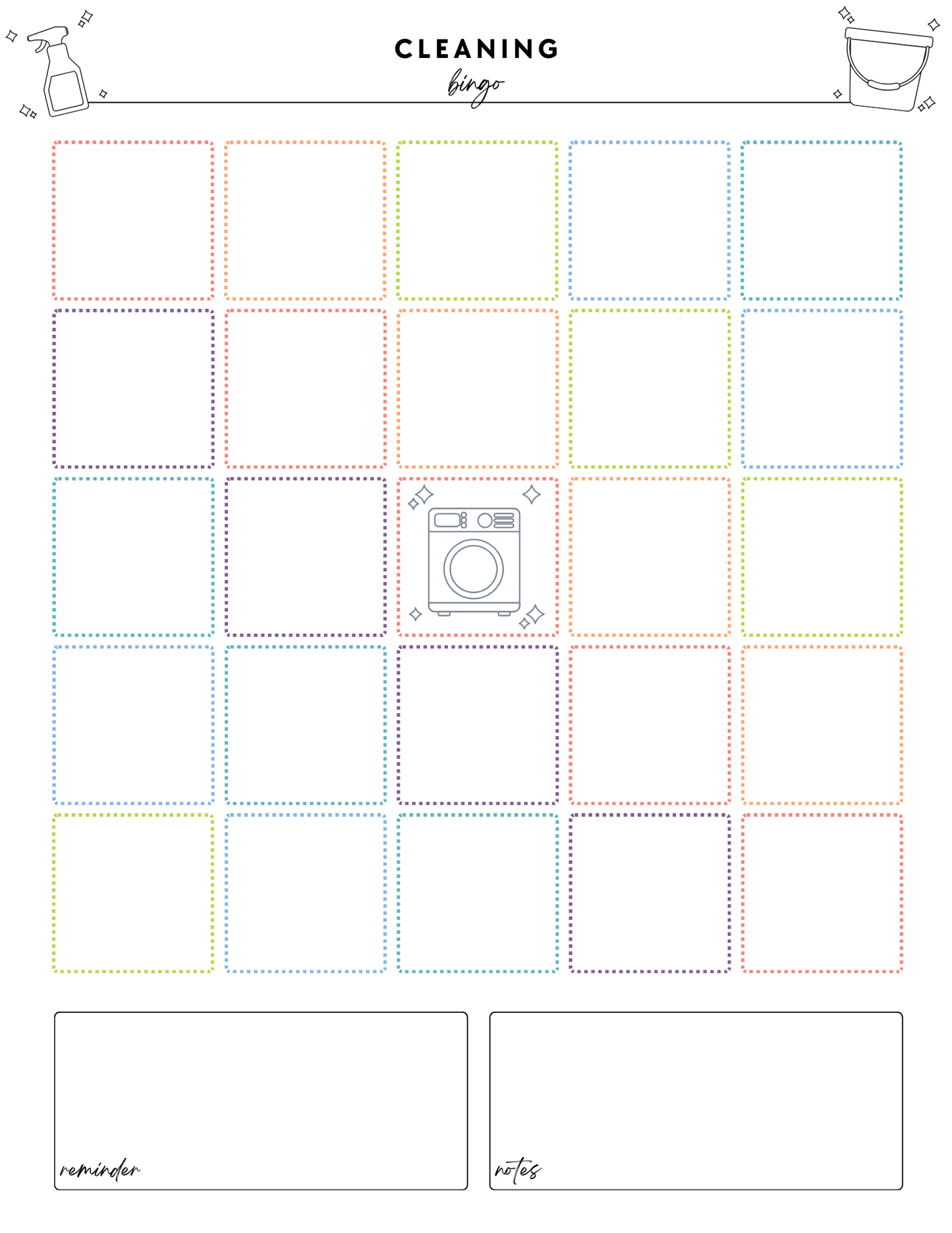 ADHD Cleaning Planner - Non-Prefilled