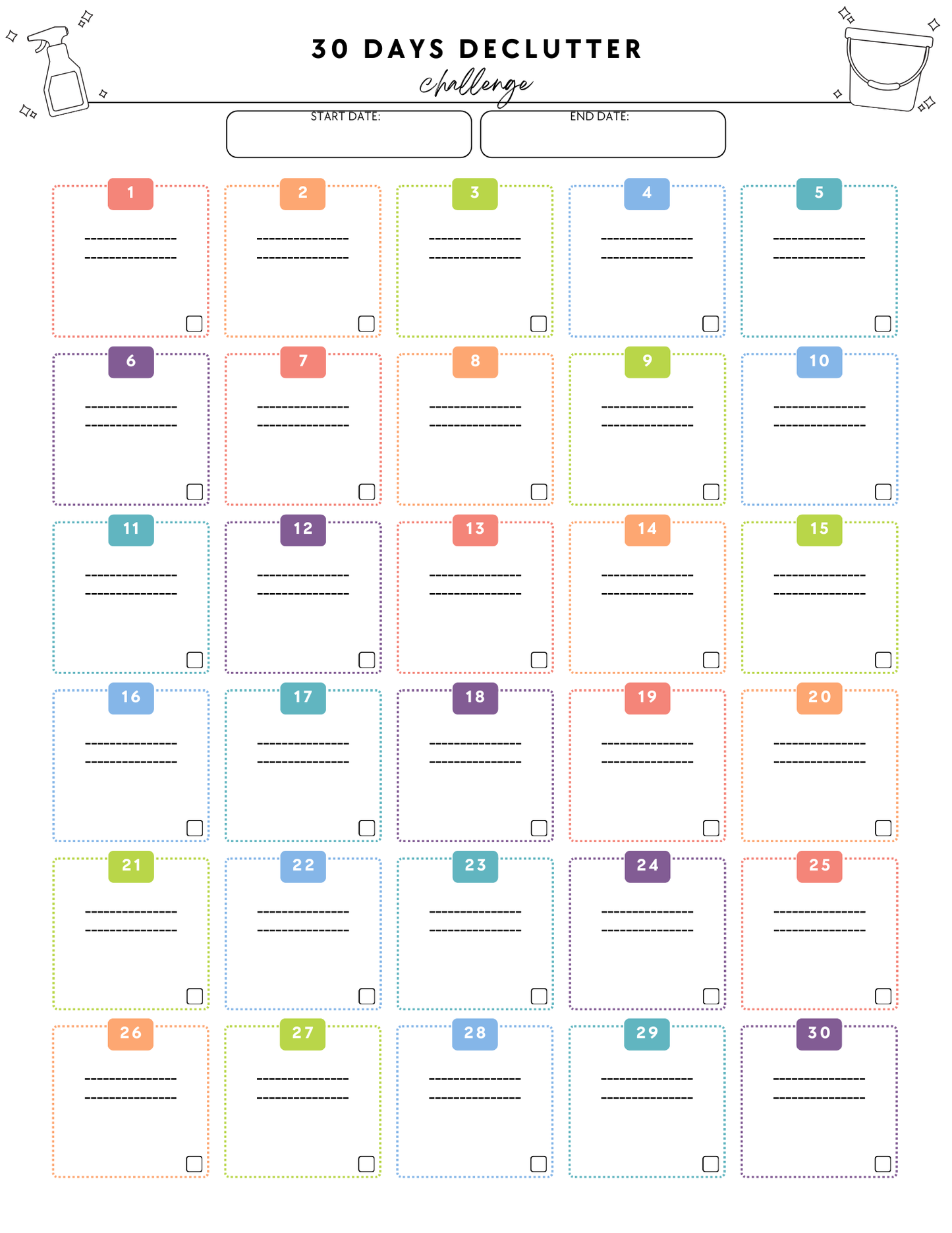 ADHD Cleaning Planner - Non-Prefilled