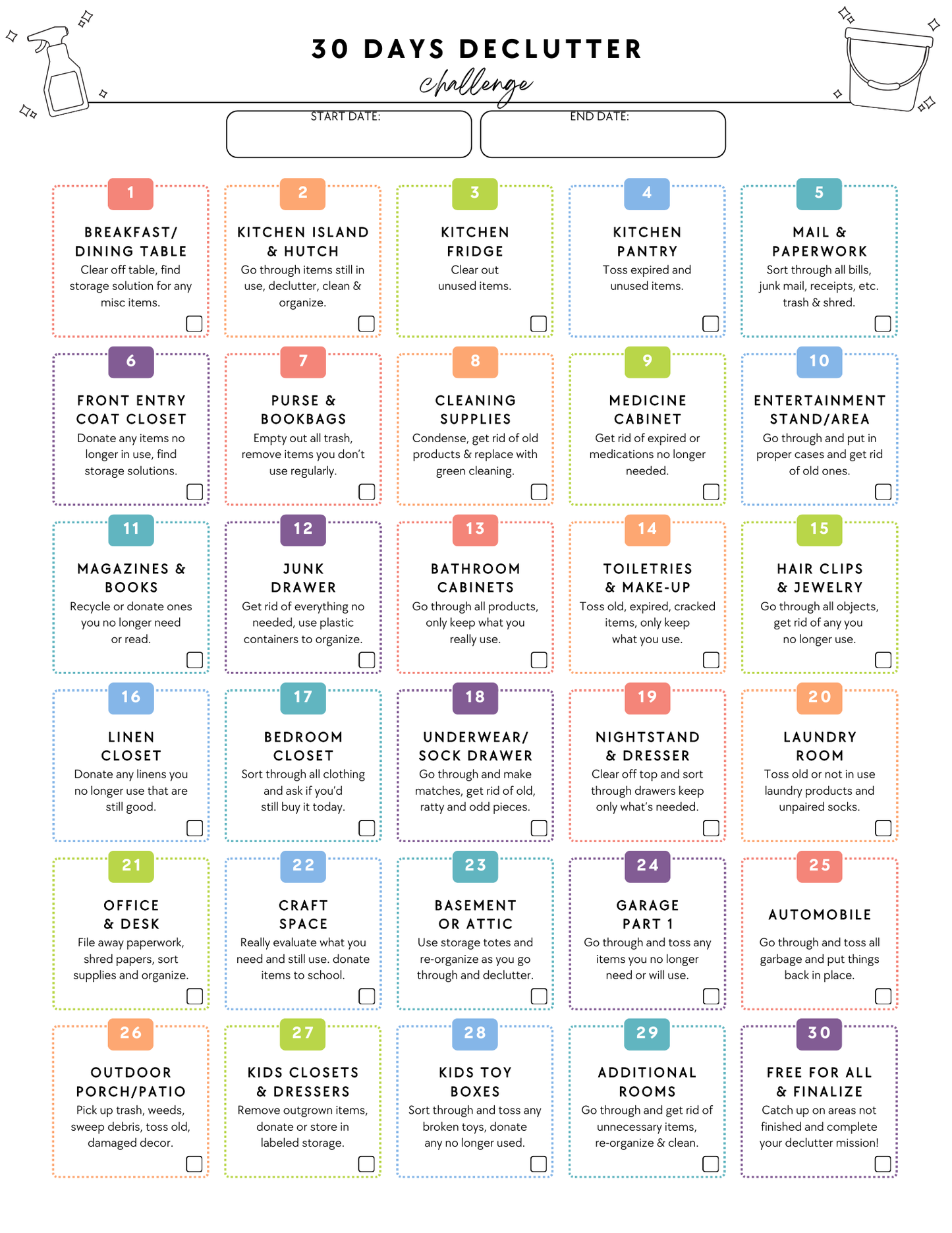 ADHD Cleaning Planner - Prefilled