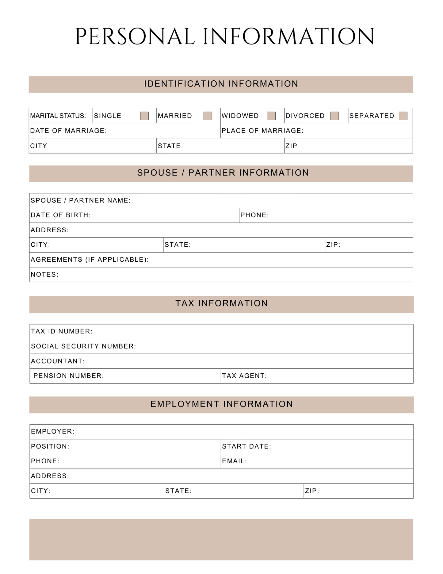 Peace of Mind Planner
