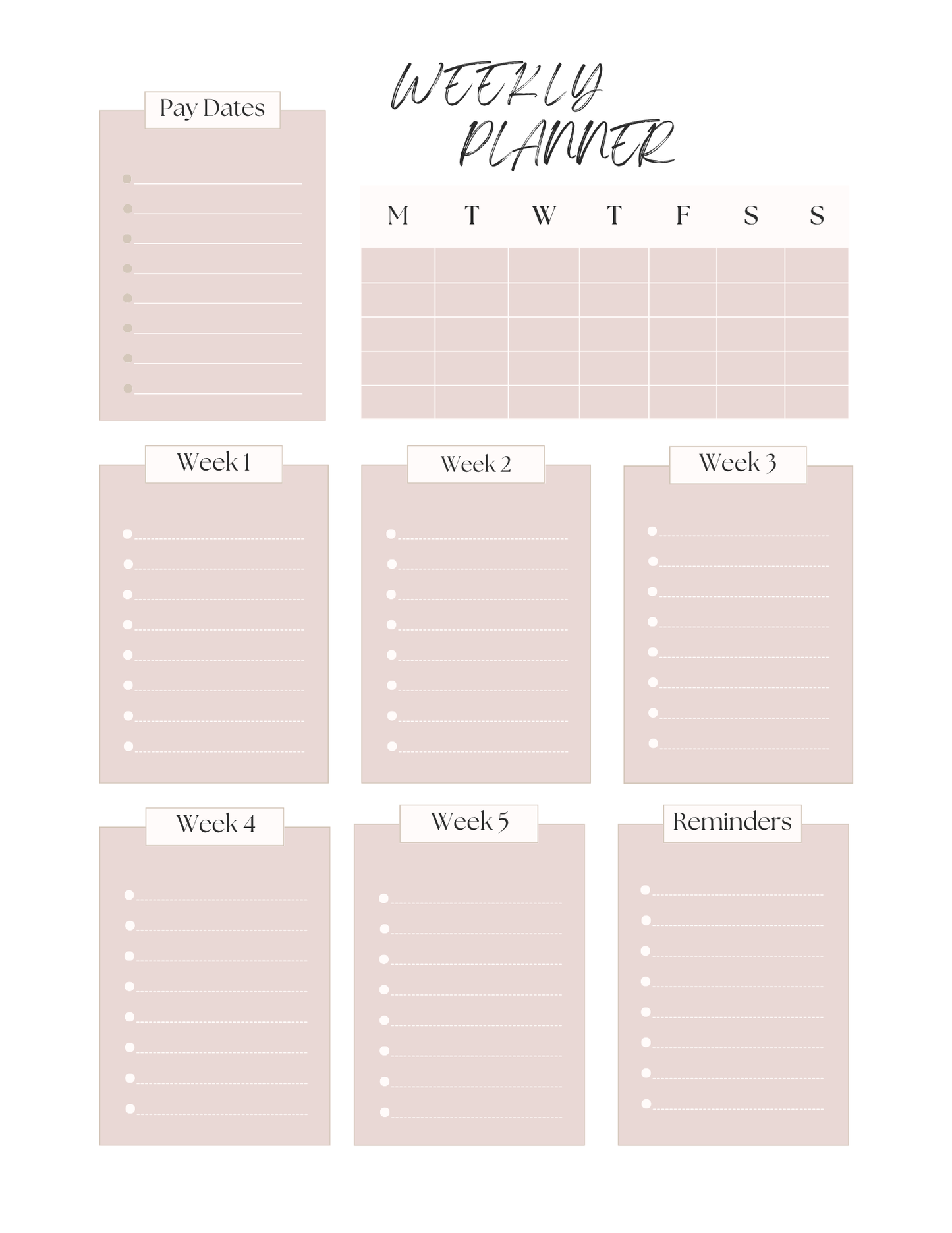 Pure & Simple - Minimalist Yearly Planner 2026