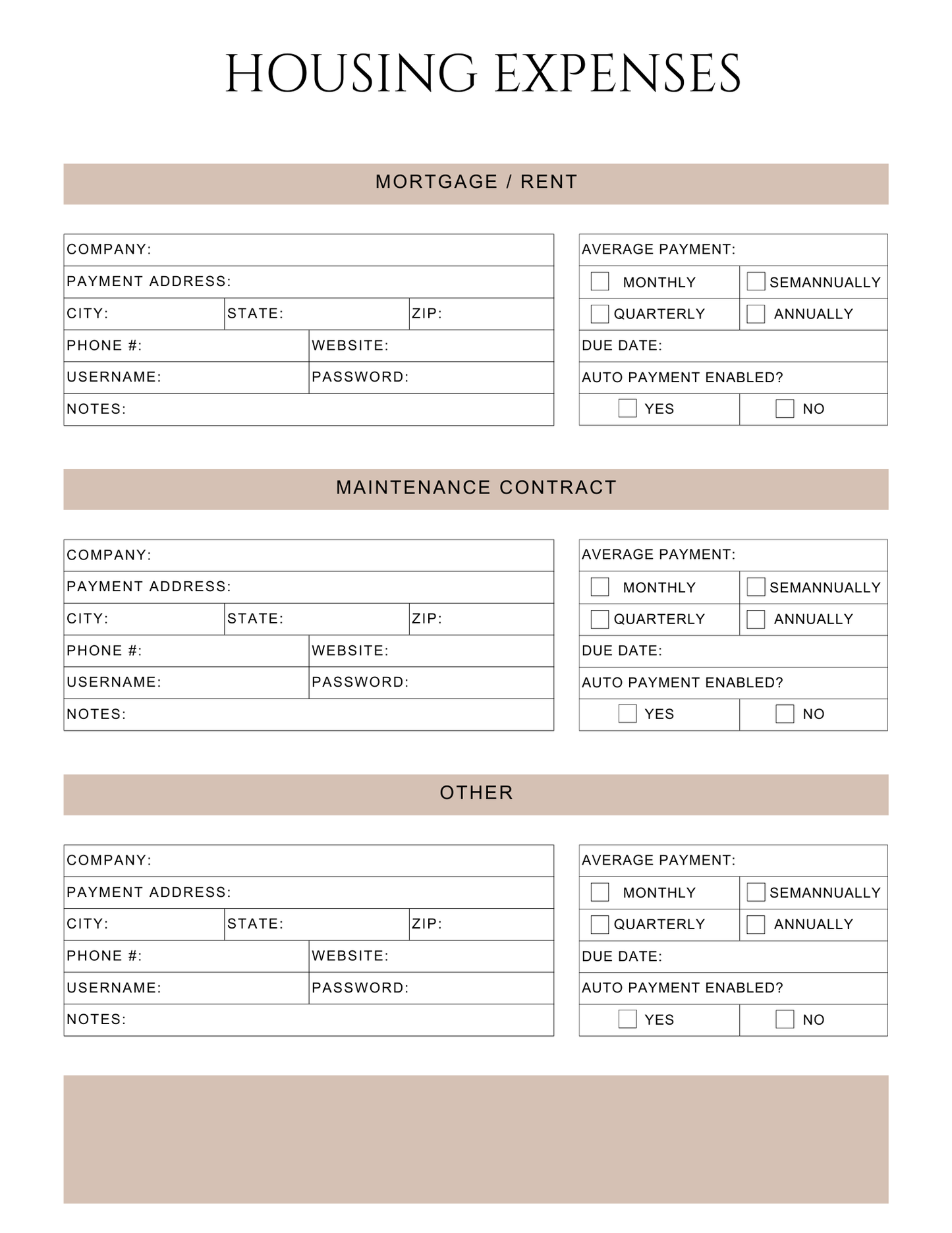Peace of Mind Planner