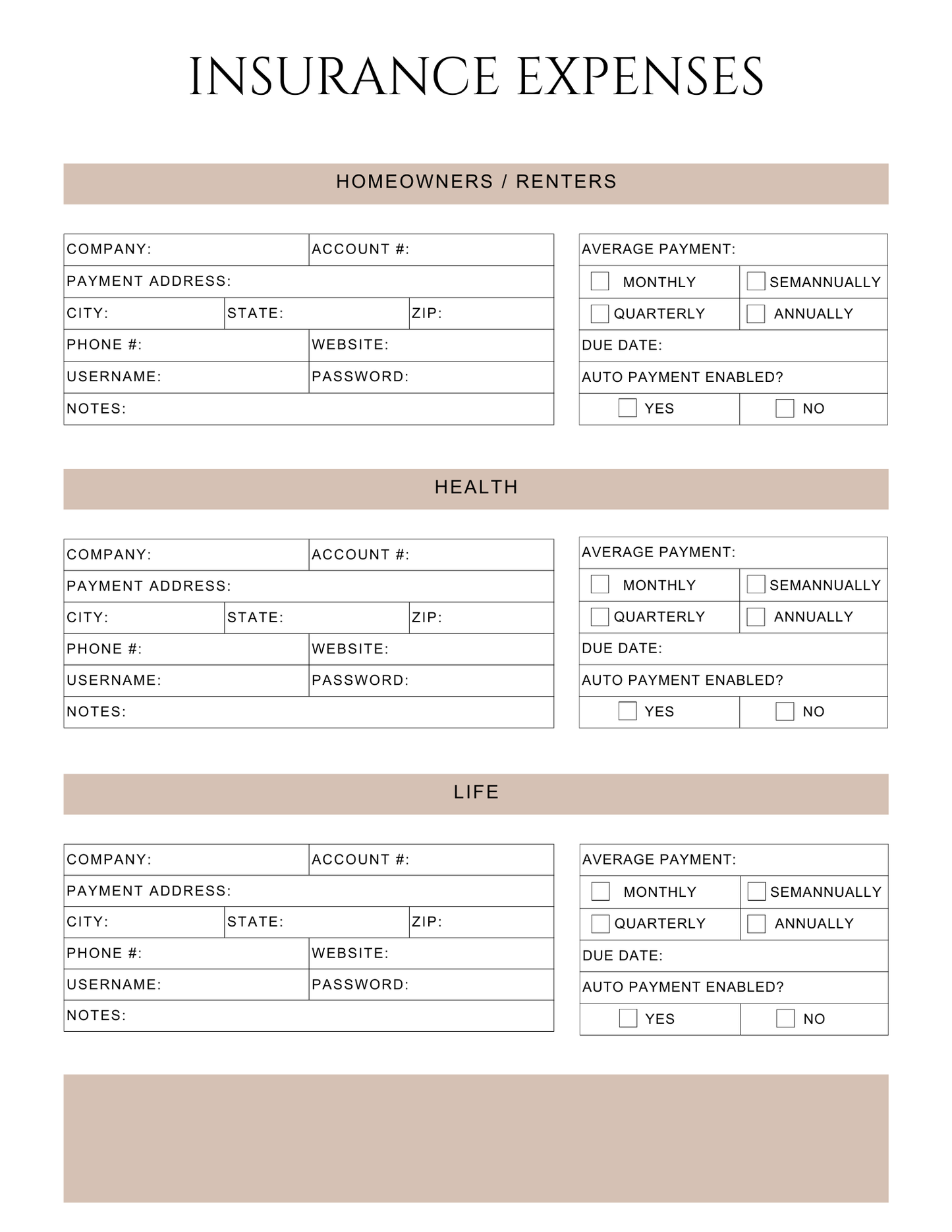 Peace of Mind Planner