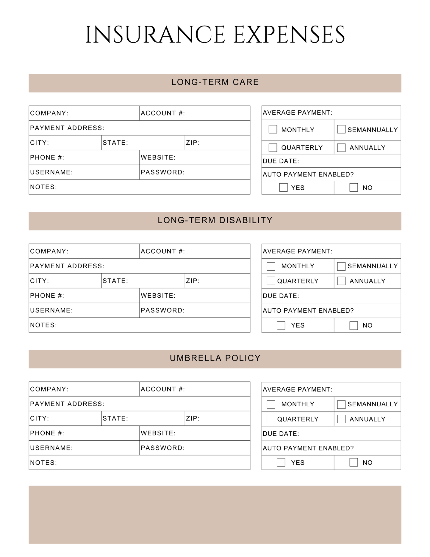 Peace of Mind Planner