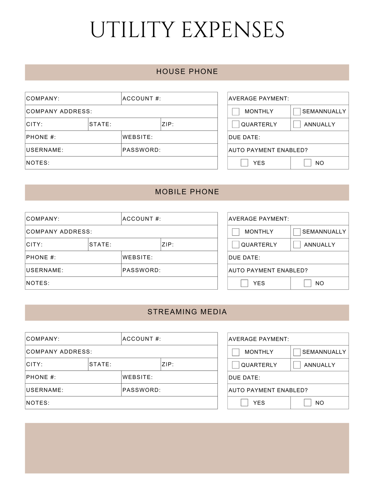Peace of Mind Planner