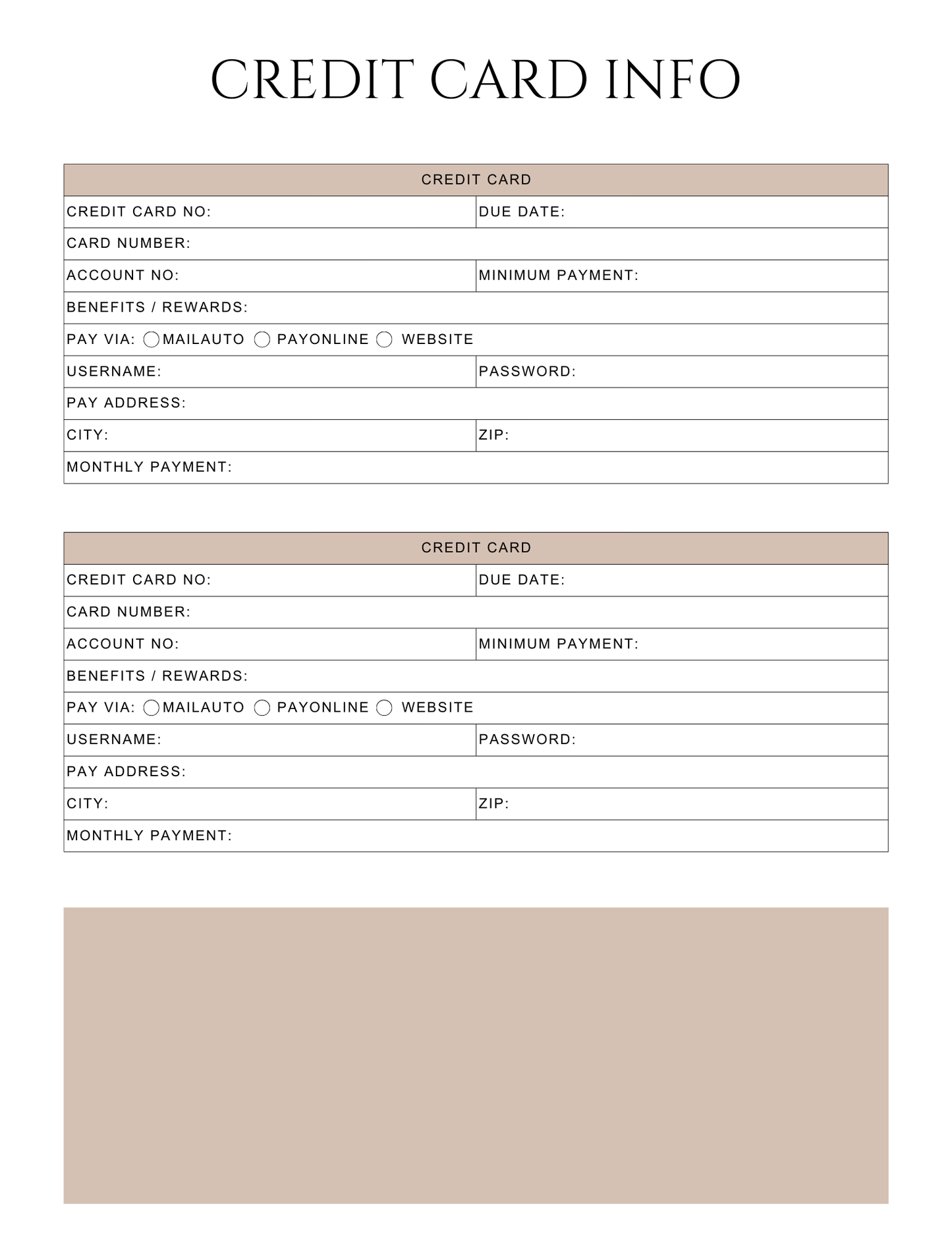 Peace of Mind Planner