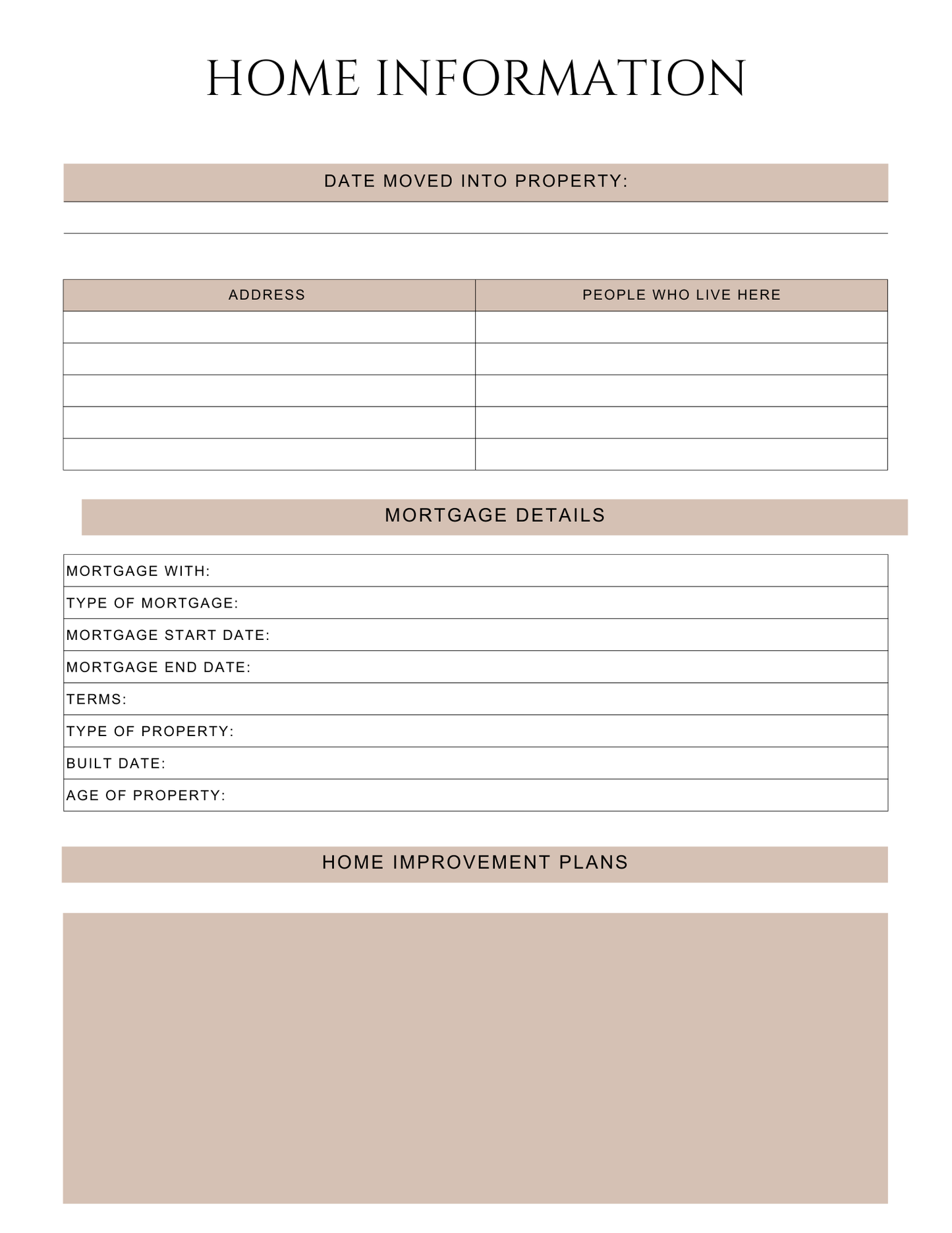 Peace of Mind Planner