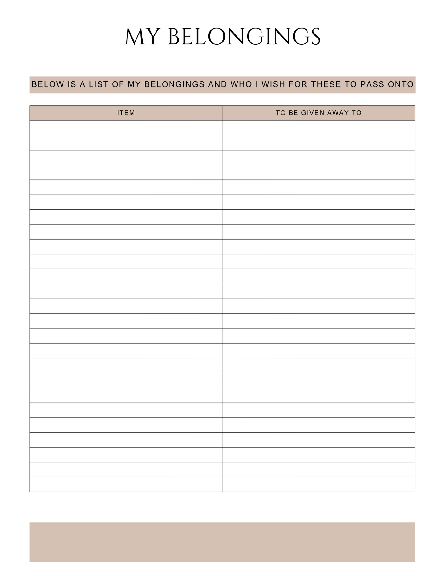 Peace of Mind Planner