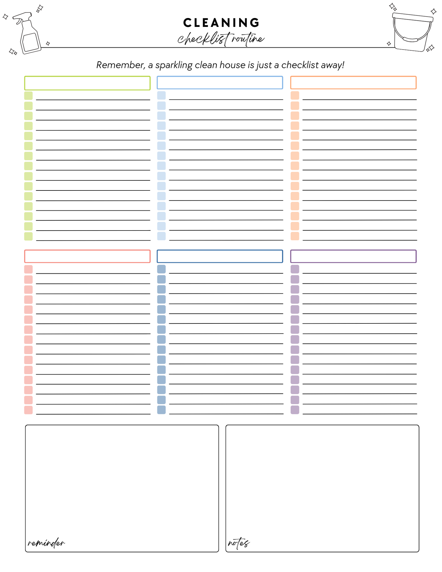 ADHD Cleaning Planner - Non-Prefilled