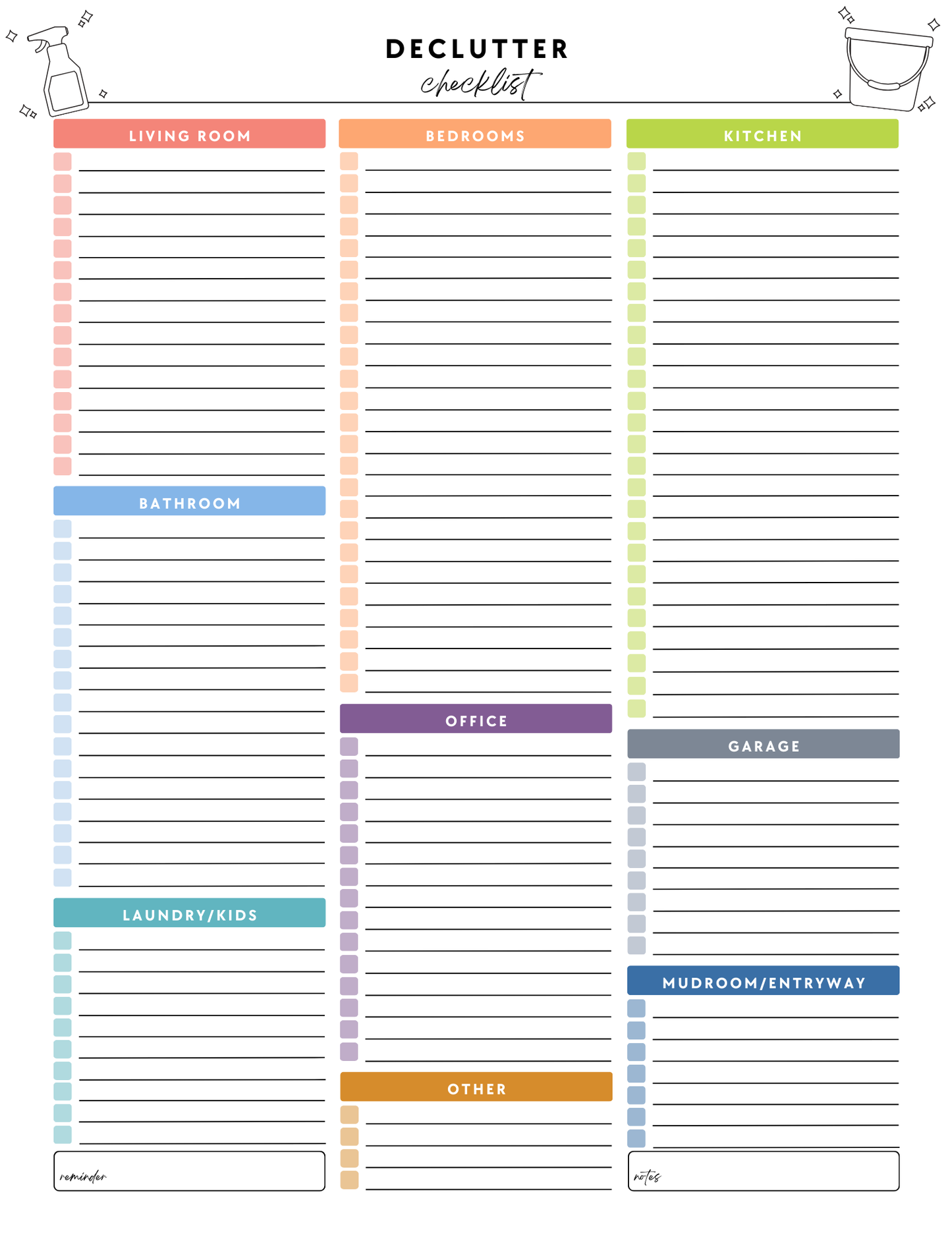 ADHD Cleaning Planner - Non-Prefilled