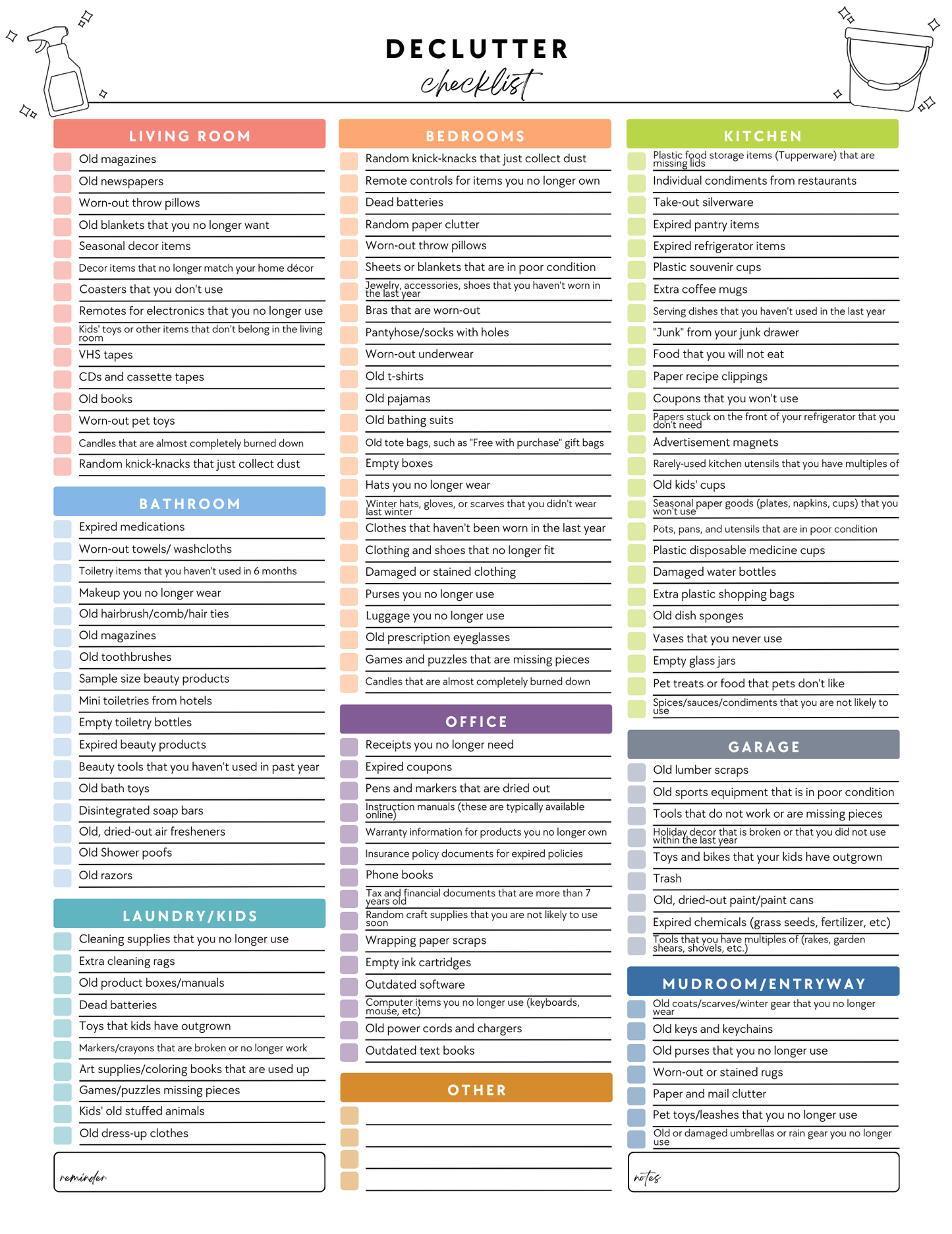 ADHD Cleaning Planner - Prefilled