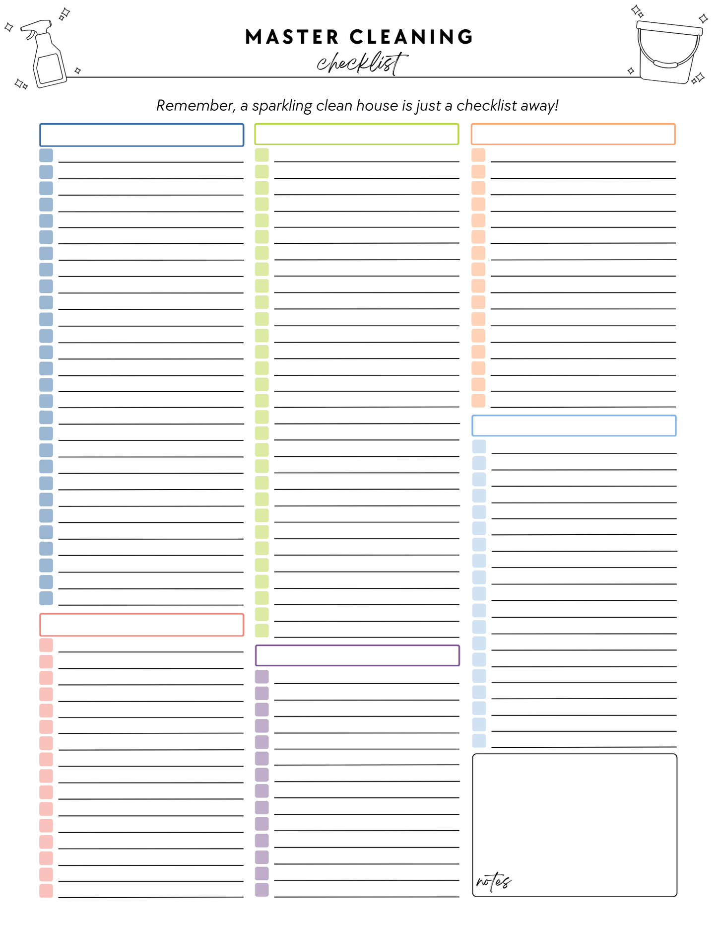 ADHD Cleaning Planner - Non-Prefilled