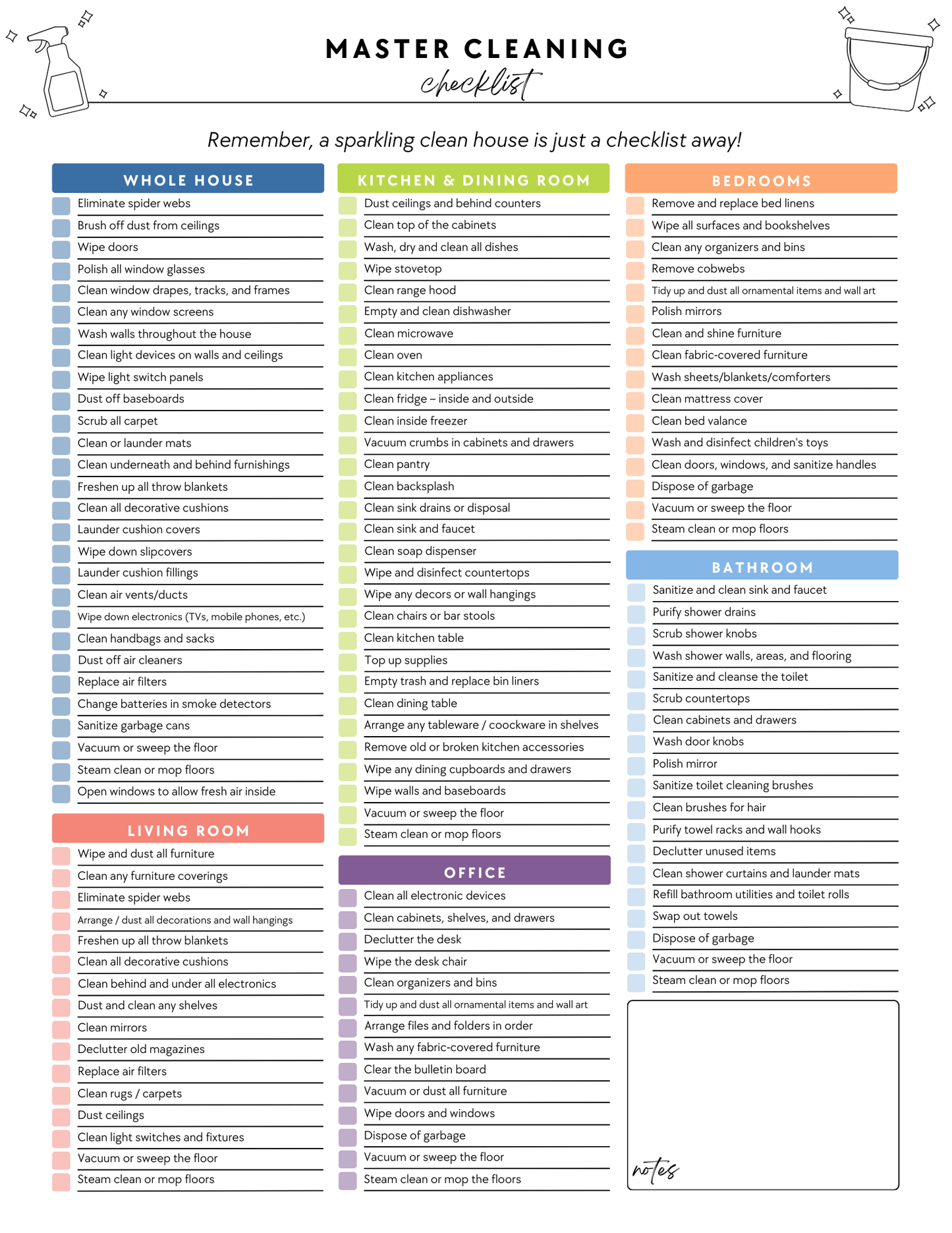 ADHD Cleaning Planner - Prefilled