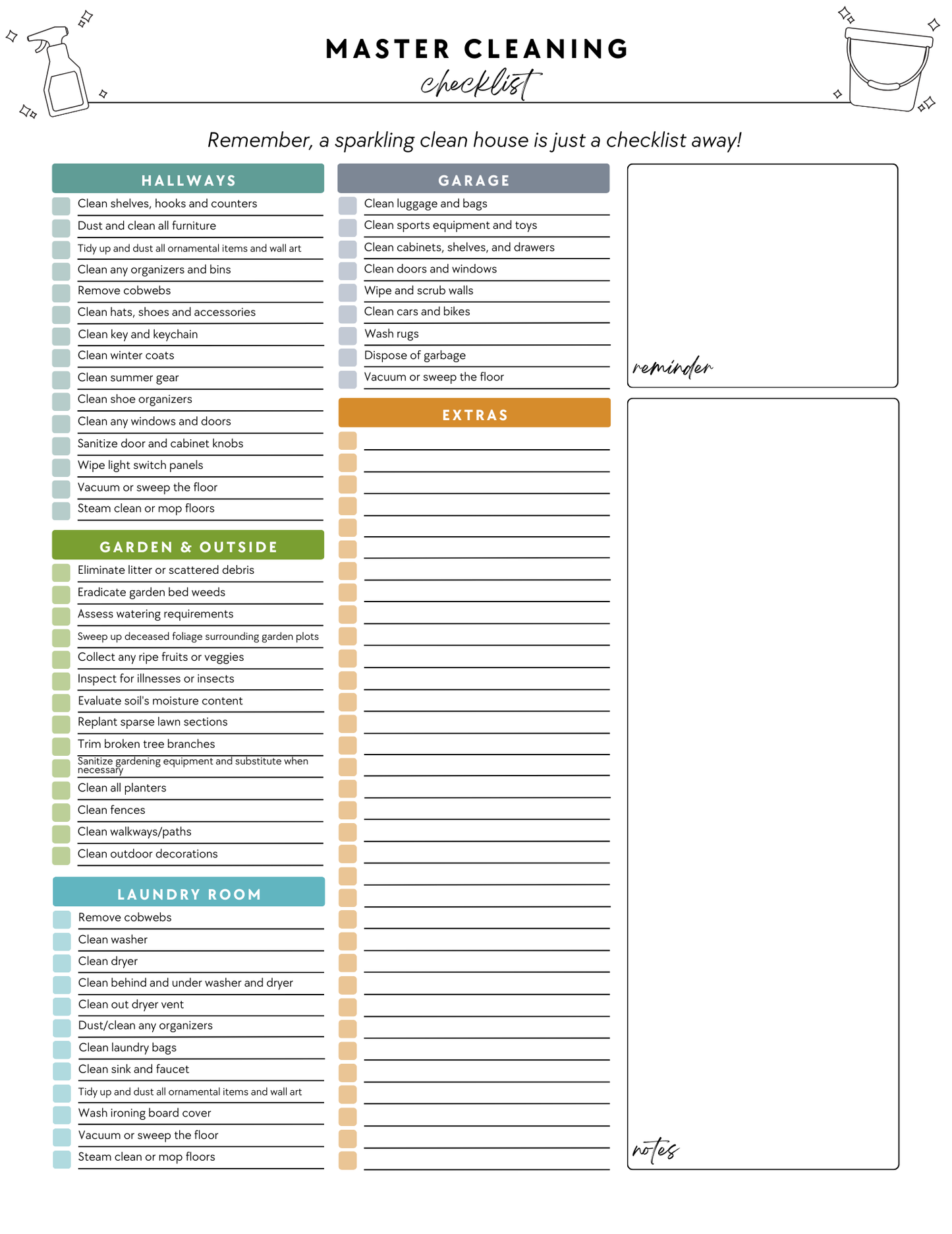 ADHD Cleaning Planner - Prefilled
