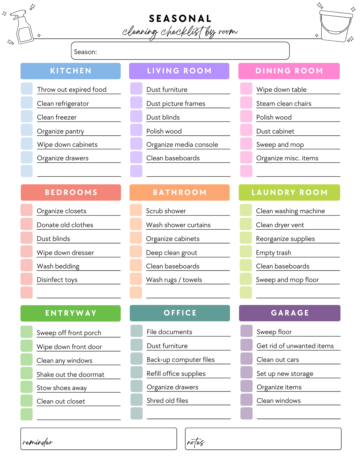 ADHD Cleaning Planner - Prefilled