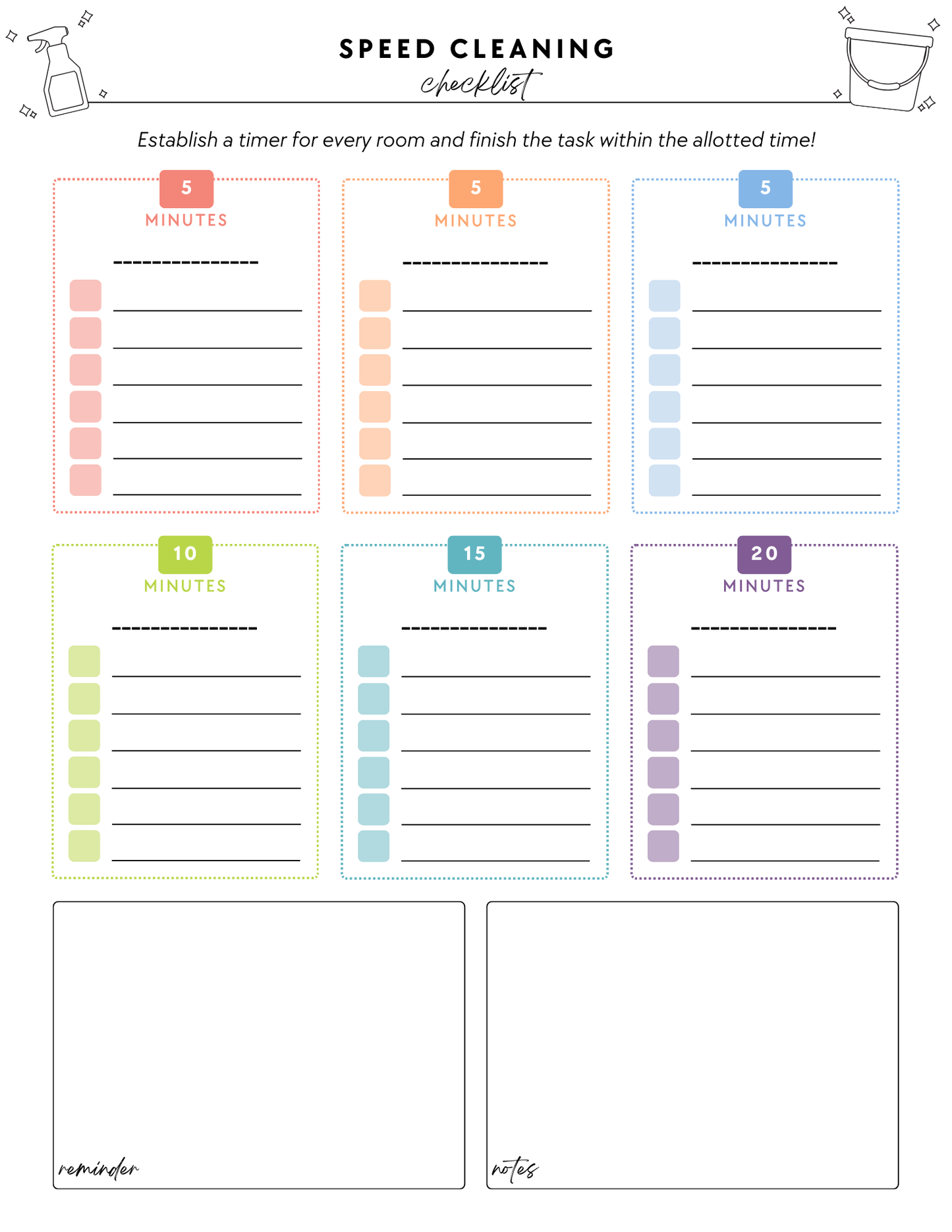 ADHD Cleaning Planner - Non-Prefilled