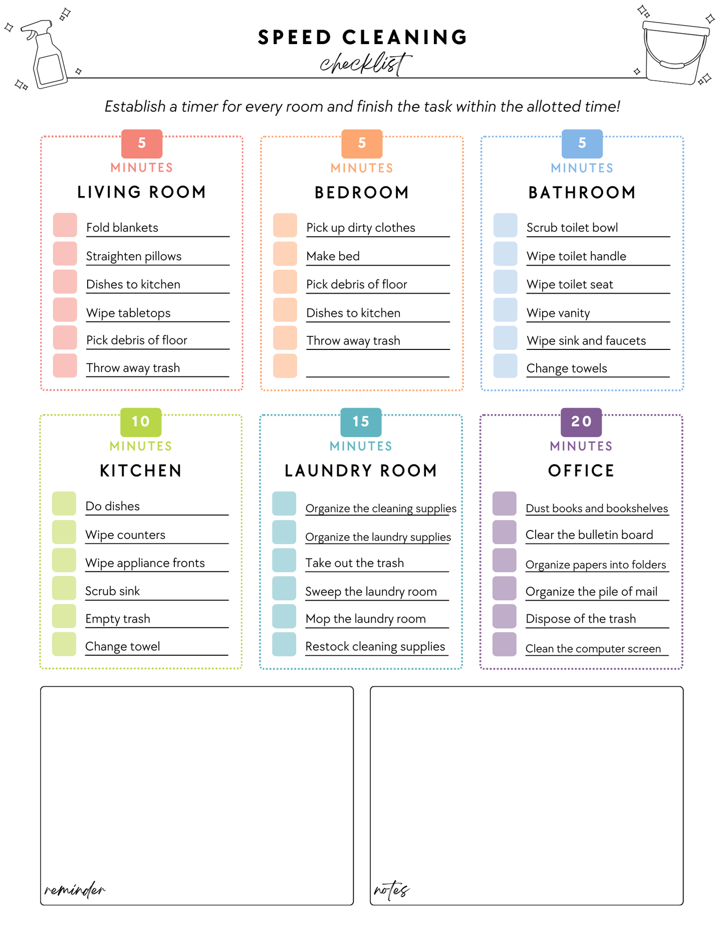 ADHD Cleaning Planner - Prefilled