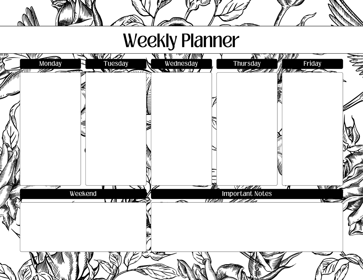 Weekly Planner Coloring Notepad