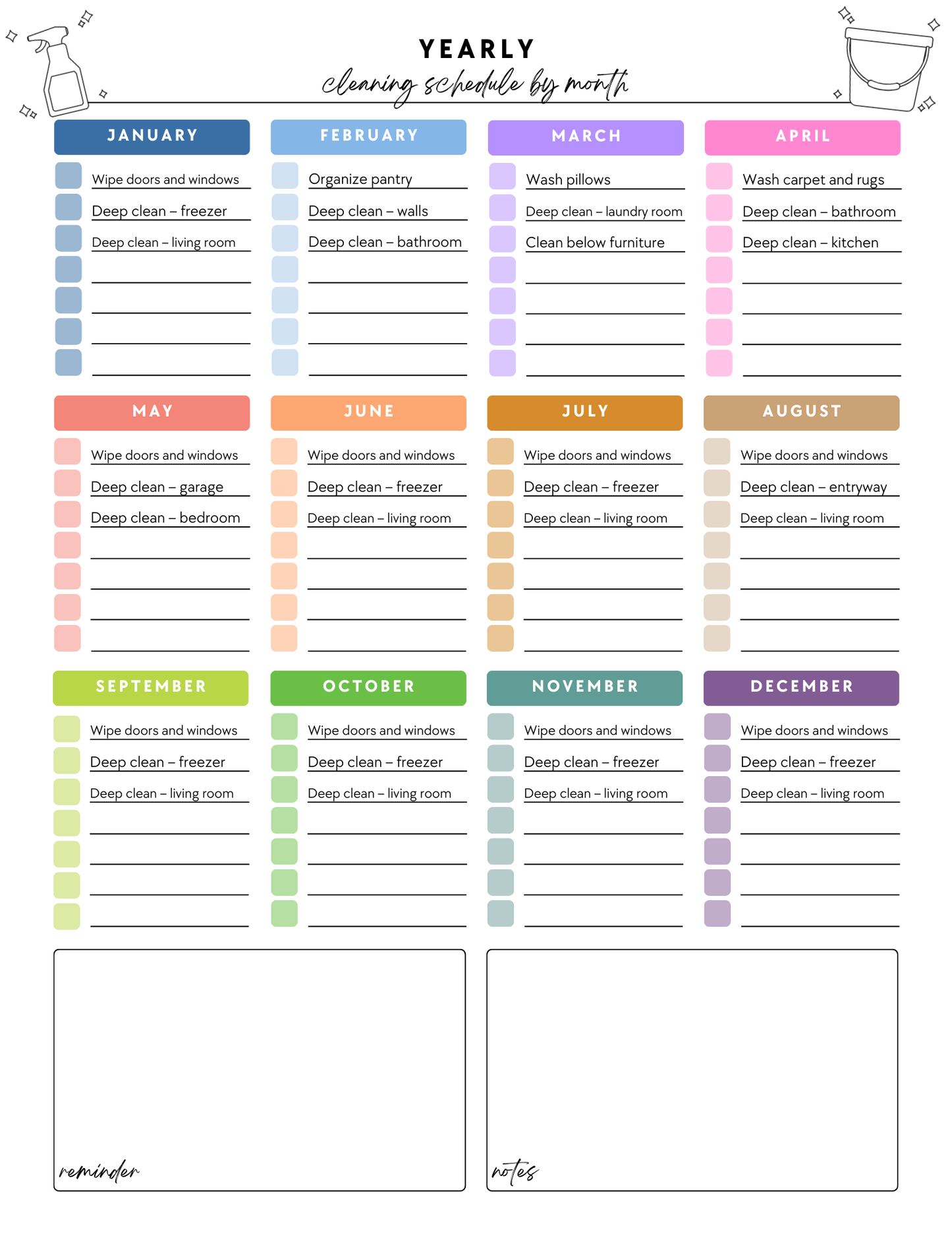 ADHD Cleaning Planner - Prefilled